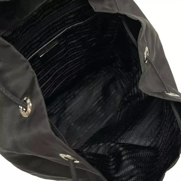 Auth PRADA - Black Nylon Leather Backpack - Picture 6 of 14